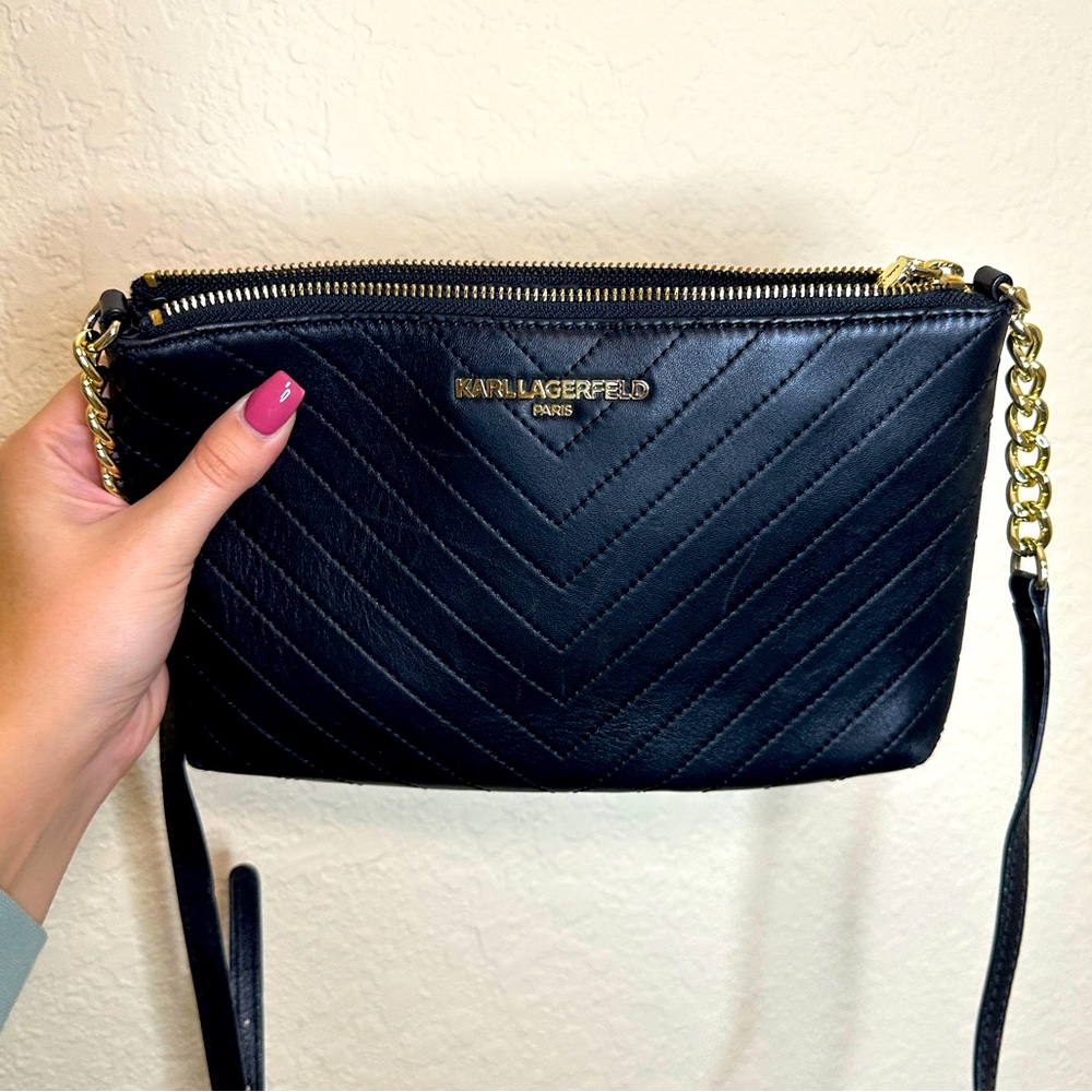 Karl Lagerfeld Charlotte Black Crossbody Gem